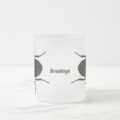 クワガタ虫イラストレーション フロストグラスマグカップ (中央)