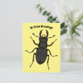 クワガタ虫イラストレーション ポストカード (スタンド正面)