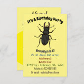 クワガタ虫イラストレーション 招待状 (正面/裏面)