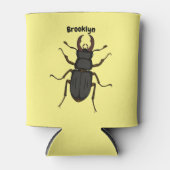 クワガタ虫イラストレーション 缶クーラー (正面)