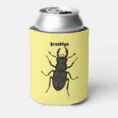 クワガタ虫イラストレーション 缶クーラー (缶裏面)