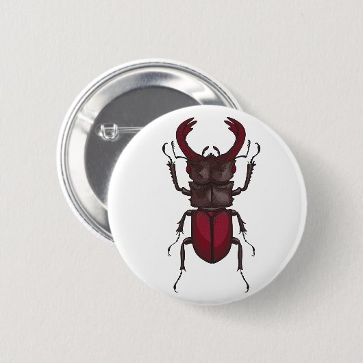 クワガタ 缶バッジ (正面&裏面)