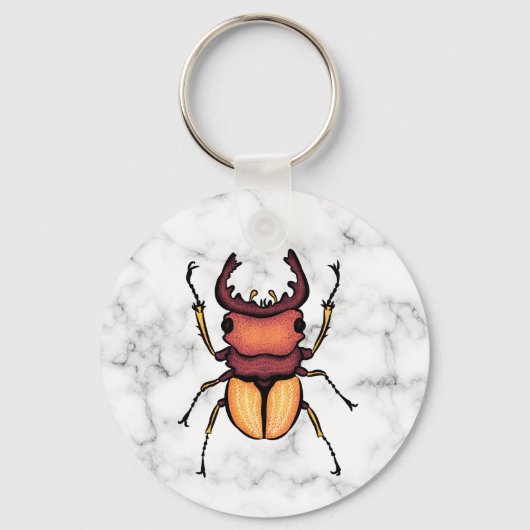 クワガタQRコード昆虫芸術昆虫学 キーホルダー (正面)