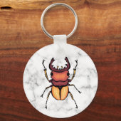 クワガタQRコード昆虫芸術昆虫学 キーホルダー (正面)