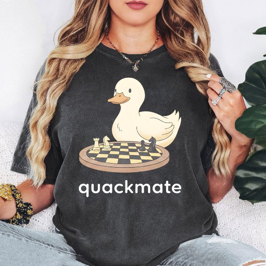 クワックメイトのアヒルチェス面白パロディ Tシャツ