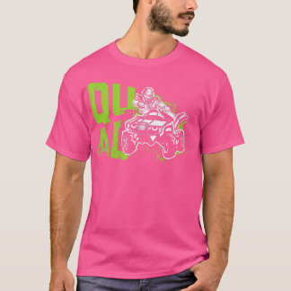 クワッドおもしろいレトロクワッド乗用四輪車ATV Tシャツ