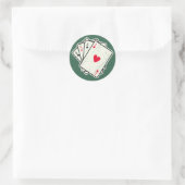 クワッドエース:すべての4ラッキーエースカード ラウンドシール (バッグ)