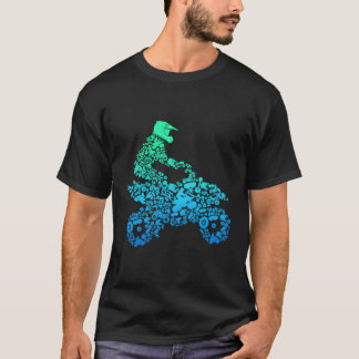 クワッドバイクもしくは自転車に乗る人Atv 4ホイーラークワッド用および Tシャツ