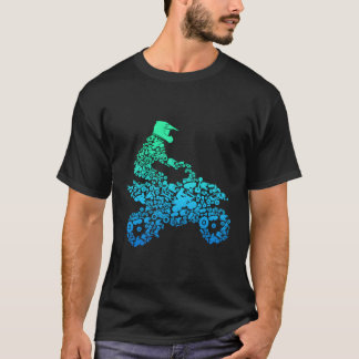クワッドバイクもしくは自転車に乗る人Atv 4ホイーラークワッド用および Tシャツ