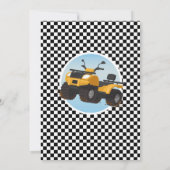 クワッドバイク誕生日招待状ライディングマッドおもしろいトラック 招待状 (裏面)