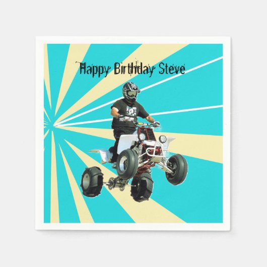 クワッドバイク/ ATV スタンダードカクテルナプキン (正面)