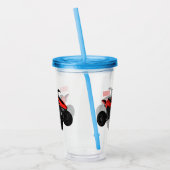 クワッドバイクatv漫画イラストレーション アクリルタンブラー (左)