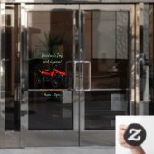 クワッドバイクatv漫画イラストレーション ウィンドウサイン (オフィスドア)