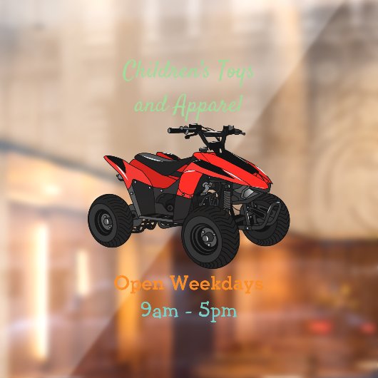 クワッドバイクatv漫画イラストレーション ウィンドウサイン (シート2)