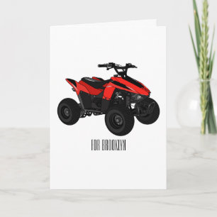 クワッドバイクatv漫画イラストレーション カード