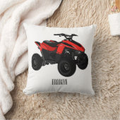 クワッドバイクatv漫画イラストレーション クッション (ブランケット)