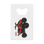 クワッドバイクatv漫画イラストレーション クレジットカード栓抜き (正面)