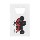 クワッドバイクatv漫画イラストレーション クレジットカード栓抜き (裏面)