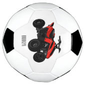 クワッドバイクatv漫画イラストレーション サッカーボール (回転)