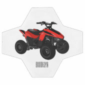 クワッドバイクatv漫画イラストレーション サッカーボール (フラット)