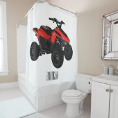 クワッドバイクatv漫画イラストレーション シャワーカーテン (インサイチュ)