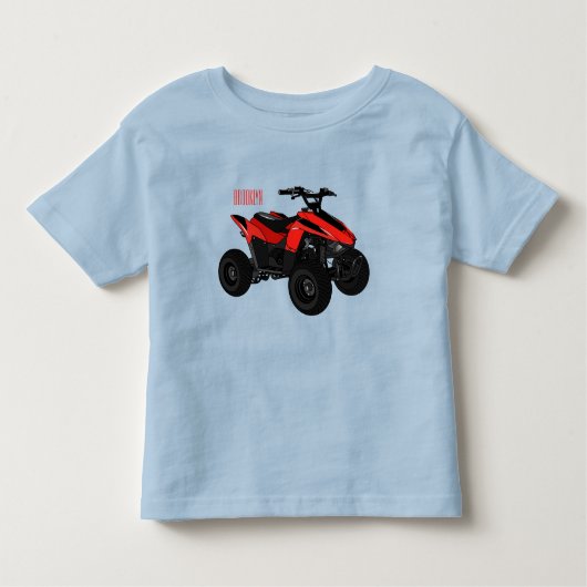 クワッドバイクatv漫画イラストレーション トドラーTシャツ (正面)