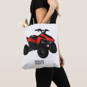 クワッドバイクatv漫画イラストレーション トートバッグ (クローズアップ)