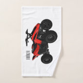 クワッドバイクatv漫画イラストレーション バスタオルセット (ハンドタオル)