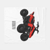 クワッドバイクatv漫画イラストレーション フリースブランケット (正面(横))