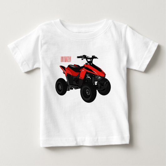 クワッドバイクatv漫画イラストレーション ベビーTシャツ (正面)