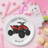 クワッドバイクatv漫画イラストレーション ペーパープレート (パーティー)