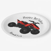 クワッドバイクatv漫画イラストレーション ペーパープレート (アングル)