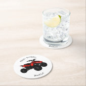 クワッドバイクatv漫画イラストレーション ラウンドペーパーコースター (インサイチュ)