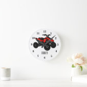 クワッドバイクatv漫画イラストレーション ラウンド壁時計 (ホーム)