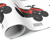 クワッドバイクatv漫画イラストレーション ラッピングペーパー (ロールコーナー)