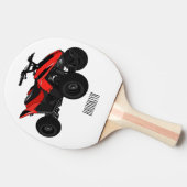 クワッドバイクatv漫画イラストレーション 卓球ラケット (横)