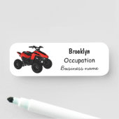 クワッドバイクatv漫画イラストレーション 名札 (インサイチュ)