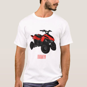 クワッドバイクatv漫画イラストレーション tシャツ