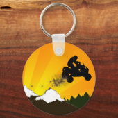 クワッド。オレンジサンセット。 キーホルダー (正面)