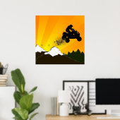 クワッド。オレンジサンセット。 ポスター (ホームオフィス)