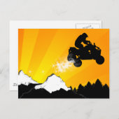 クワッド。オレンジサンセット。 ポストカード (正面/裏面)