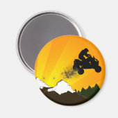 クワッド。オレンジサンセット。 マグネット (正面/裏面)