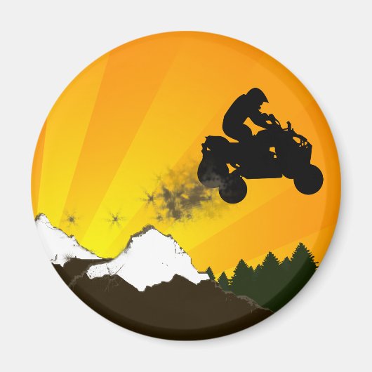 クワッド。オレンジサンセット。 マグネット (正面)