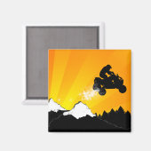 クワッド。オレンジサンセット。 マグネット (正面/裏面)