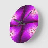 クワッド・スパイラル・パープル ラウンド壁時計 (傾斜)