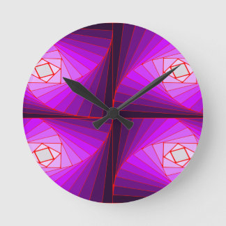 クワッド・スパイラル・パープル ラウンド壁時計