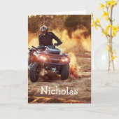 クワッドATVオフロード車誕生日カスタム カード (黄色い花)