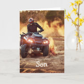 クワッドATVオフロード車誕生日ソン カード (黄色い花)
