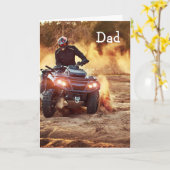 クワッドATVオフロード車誕生日パパ父 カード (黄色い花)