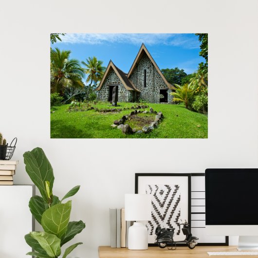 クワト島の石教会 ポスター (ホームオフィス)